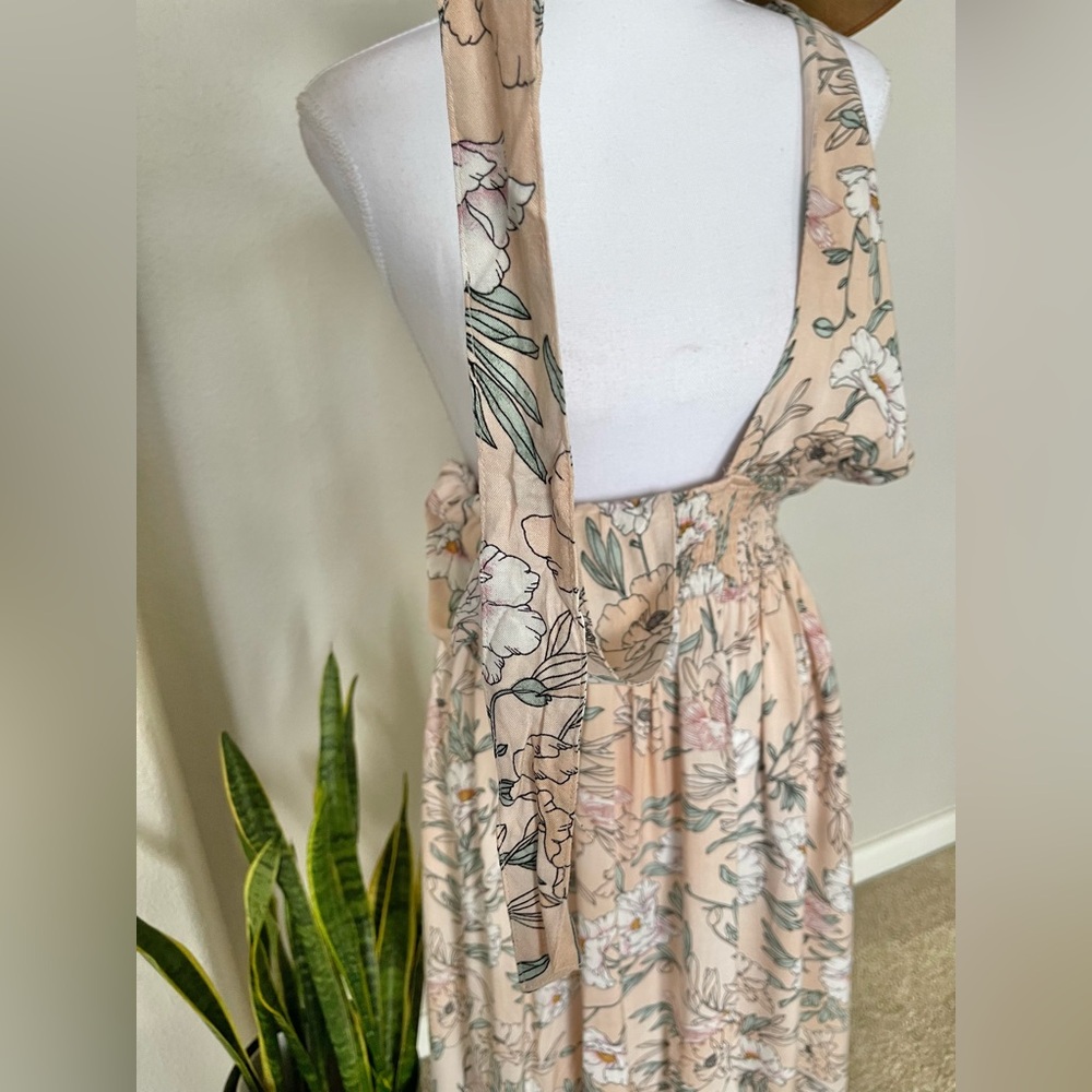 NWT - Vacation Summer Floral Halter Neck Dress - Picture 11 of 11